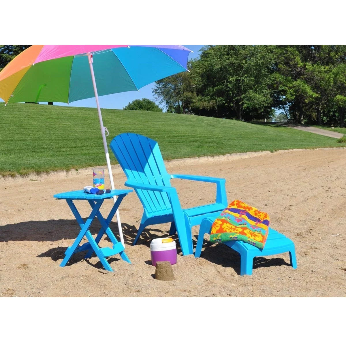 Pool Blue Folding Side Table Q238505