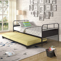 Twin Size Black Metal Daybed with Trundle Q4167