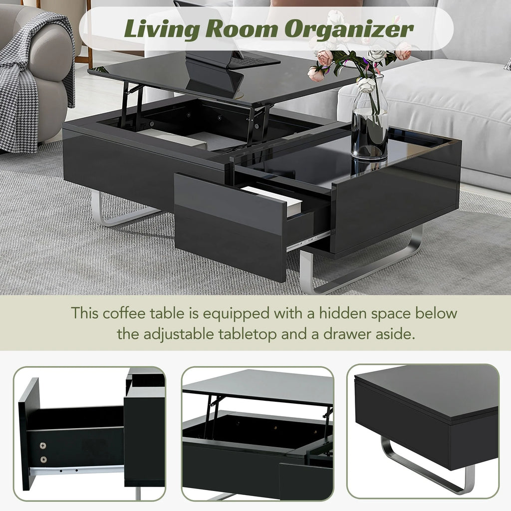 Black Metal Frame Coffee Table A957