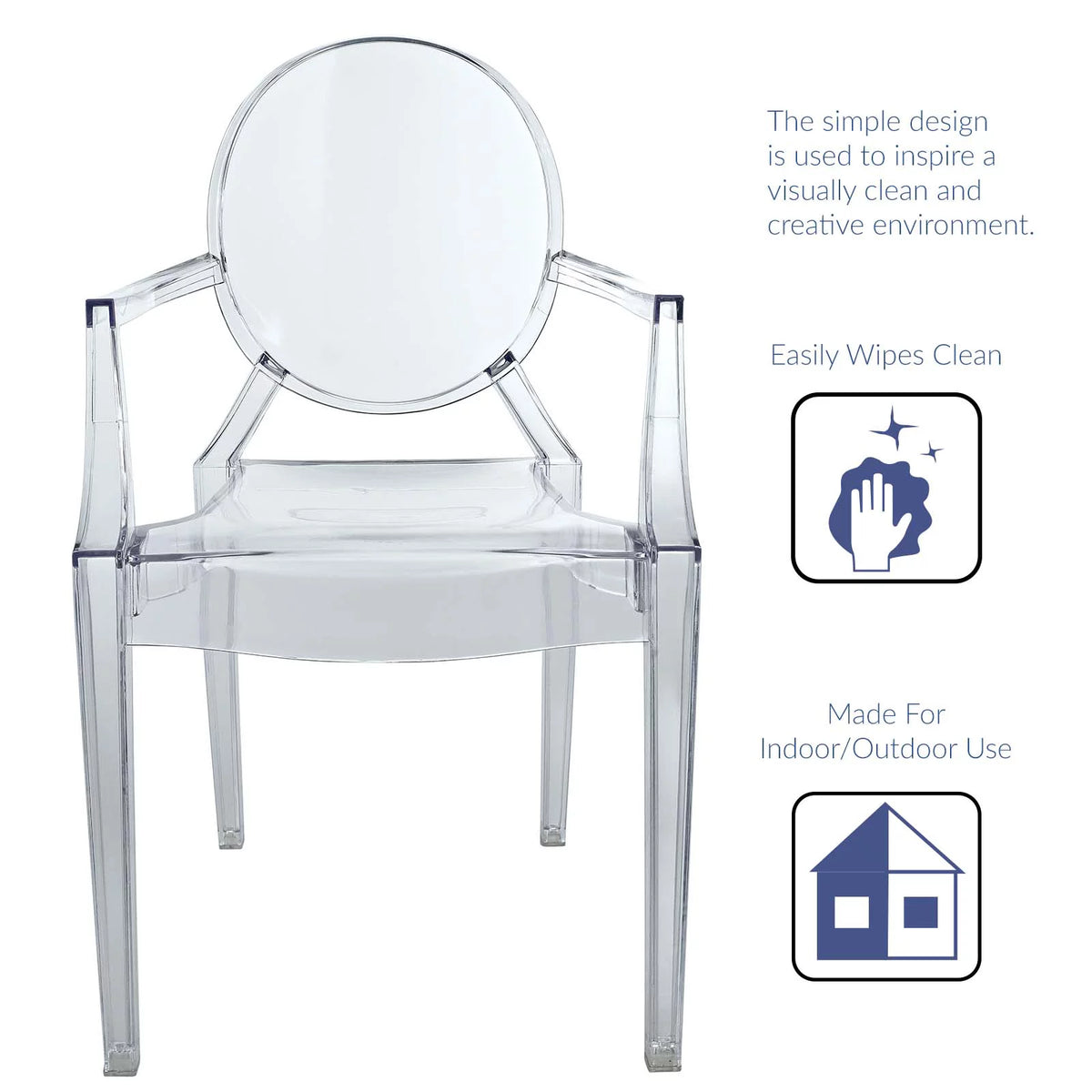 Clear Dining Armchairs Set of 2 E41475