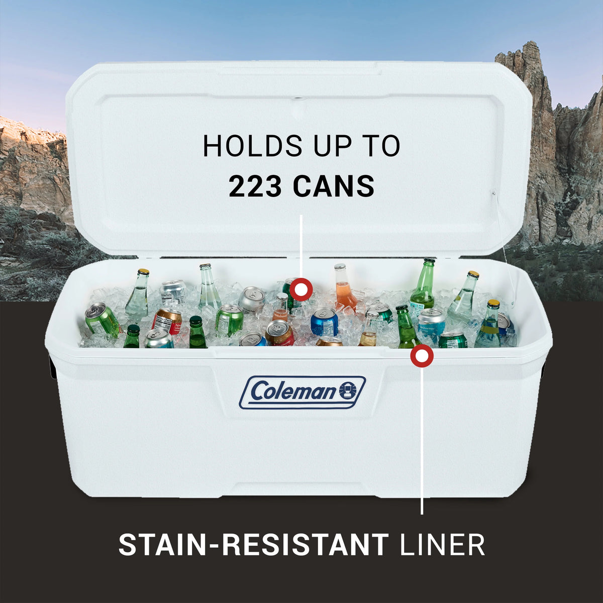 White Hard Sided Ice Chest Cooler A1050