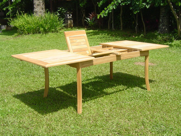 7 Pc Teak Dining Set with 94" Oval Table and 6 Stacking Arm Chairs R615611