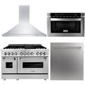 48 in. Dual Fuel Range, Range Hood, Microwave Drawer & Dishwasher E3503