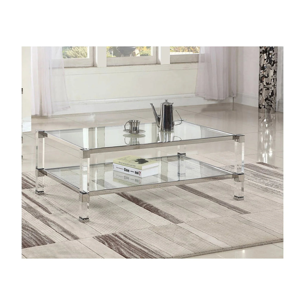 Silver Glass Coffee Table Y60245