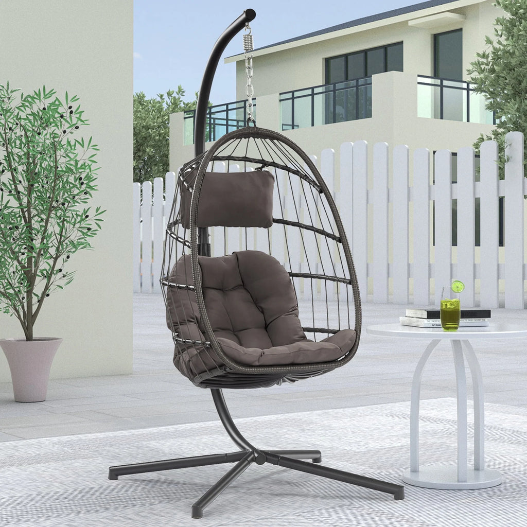 Hanging Egg Chair with Stand and Cushion X597