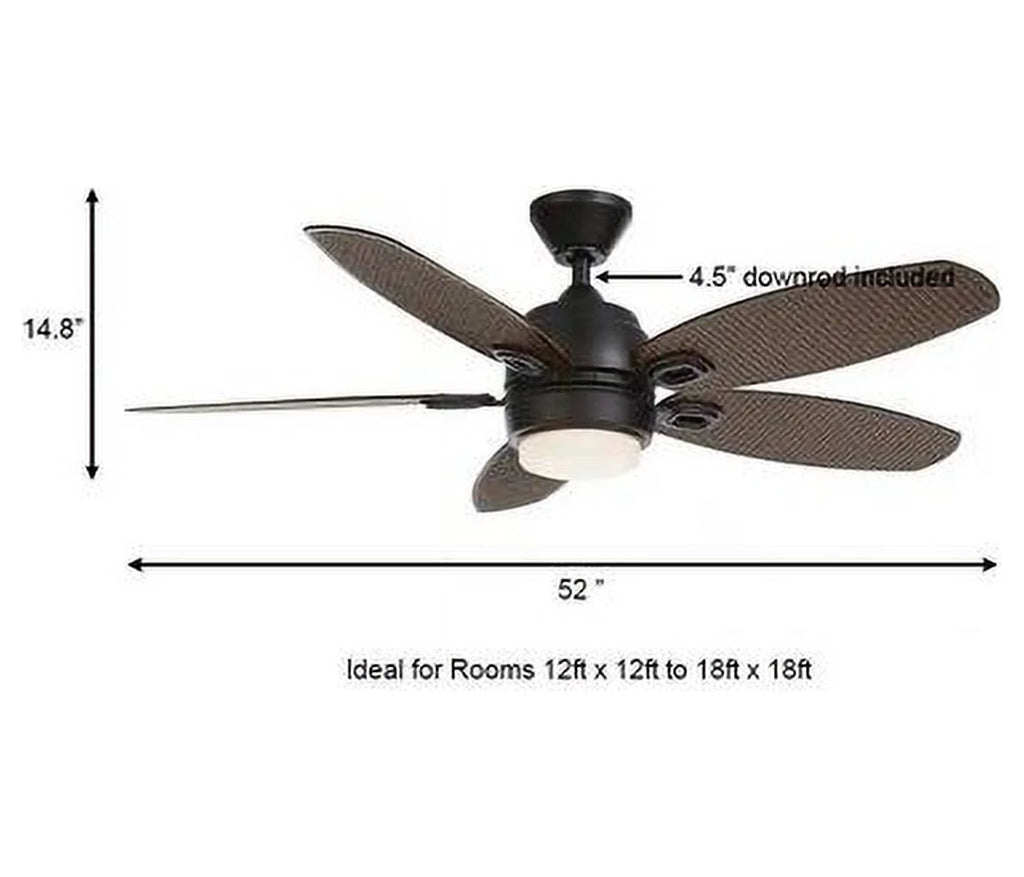 White LED Outdoor Ceiling Fan with Light C2468