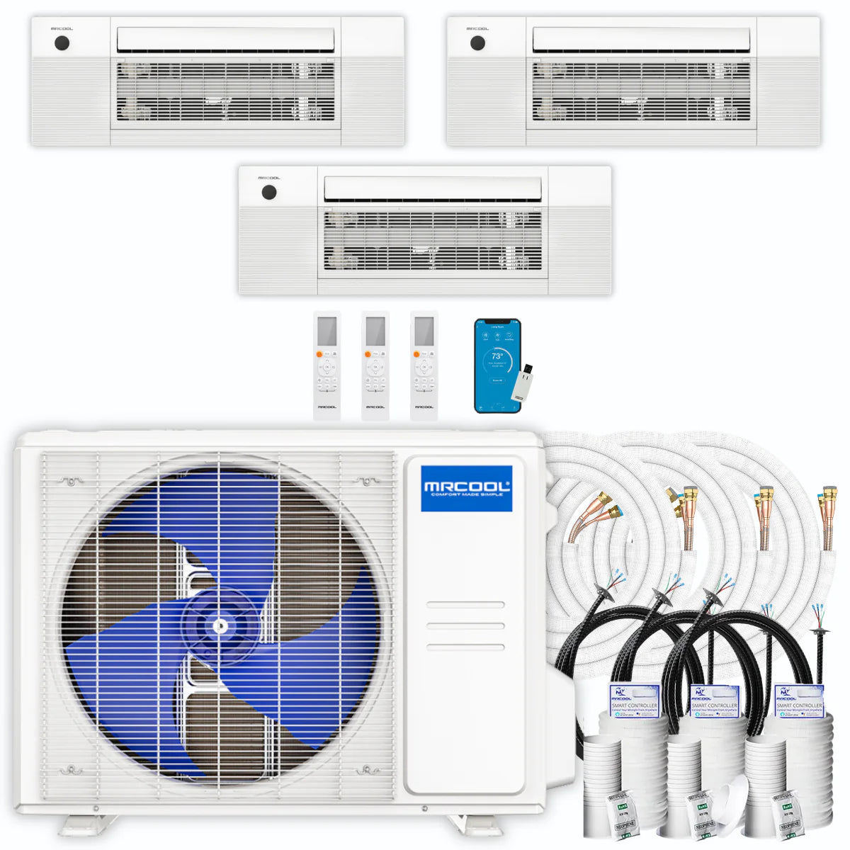 27,000 BTU 3 Zone Ceiling Cassette Ductless Air Conditioner and Heat Pump Z221246