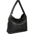 Black Leather Shoulder Tote Z8960