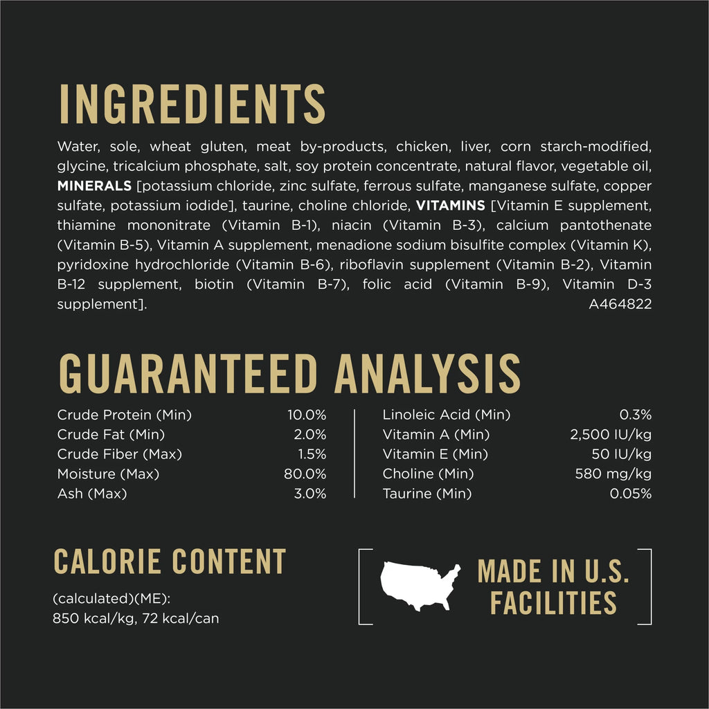 Wet Cat Food Sole Entree in Gravy 3 oz. Can T24366