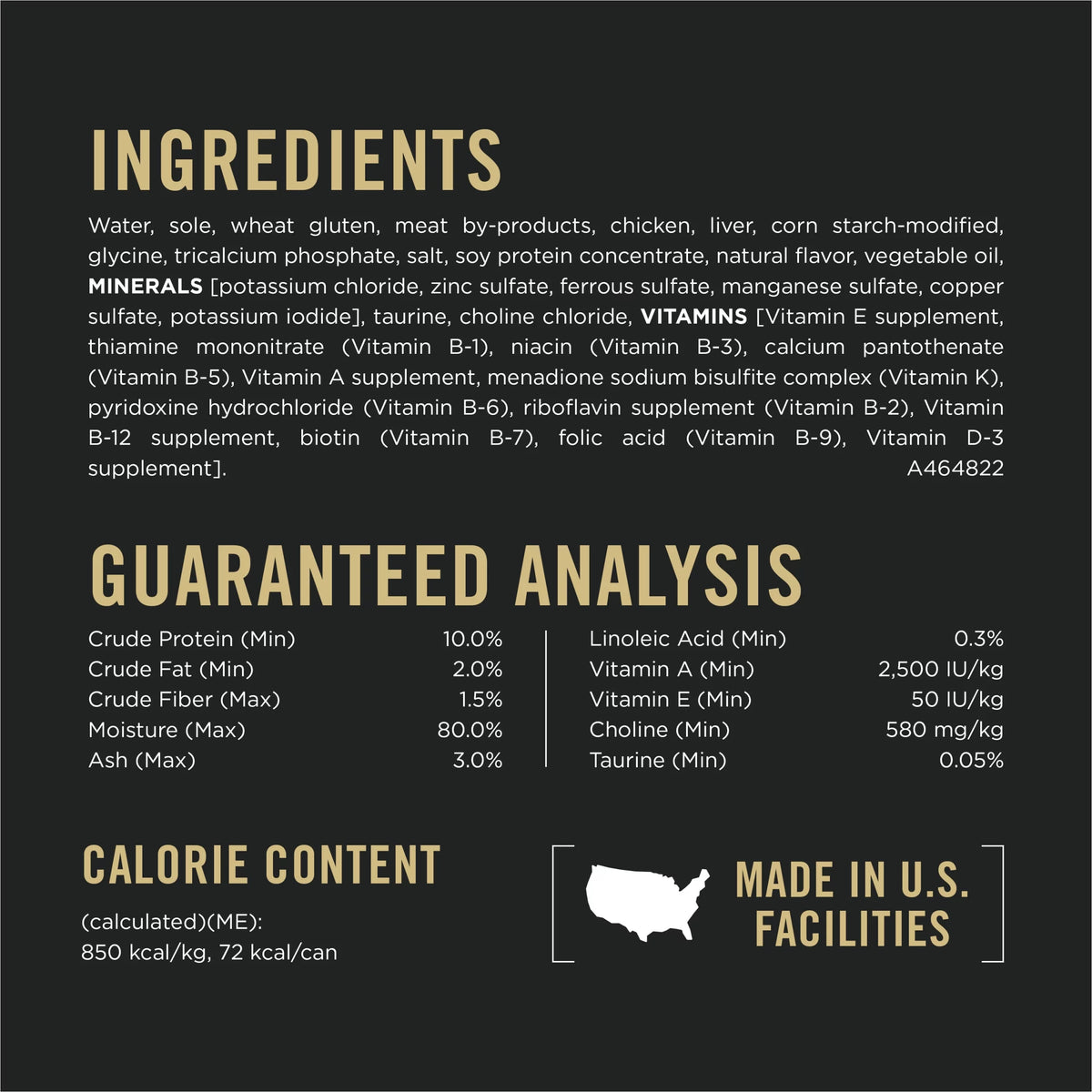 Wet Cat Food Sole Entree in Gravy 3 oz. Can T24366
