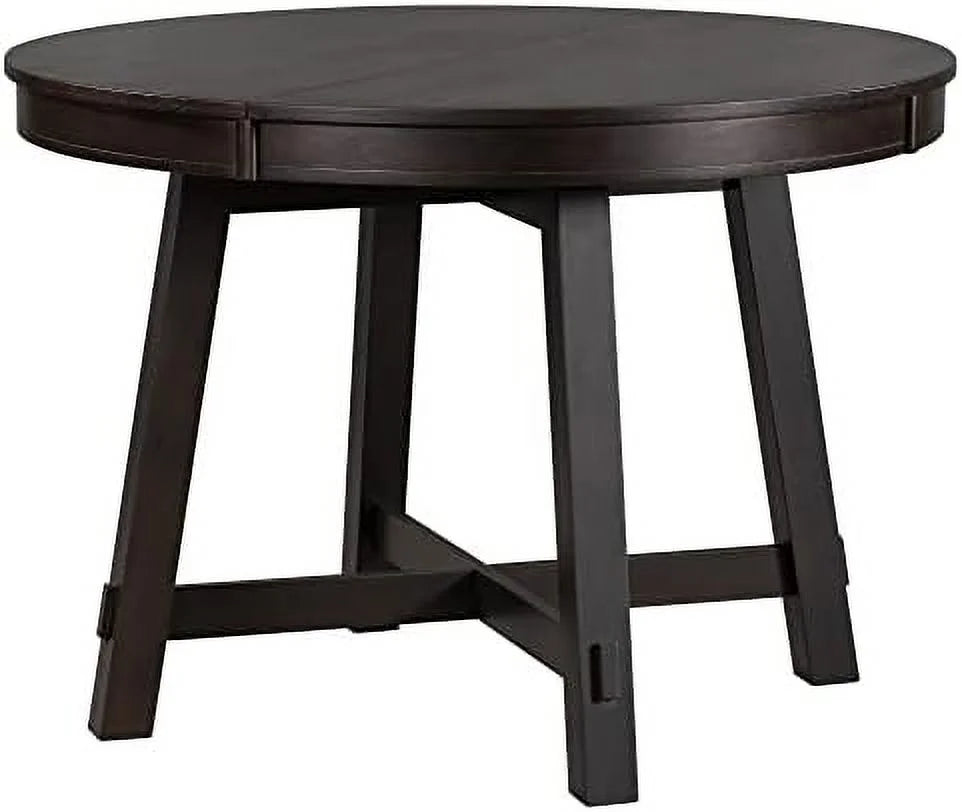Round Extendable Wood Dining Table with 16" Leaf V17588