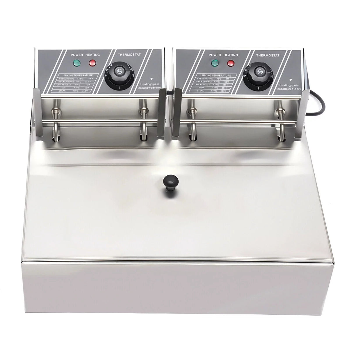 12.9QT 5000W Stainless Steel Dual Tank Deep Fryer C395477