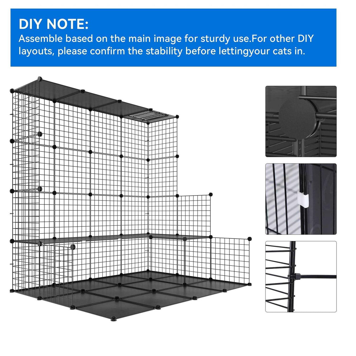 2-Tier Indoor Cat Cage Pet Playpen Y587218