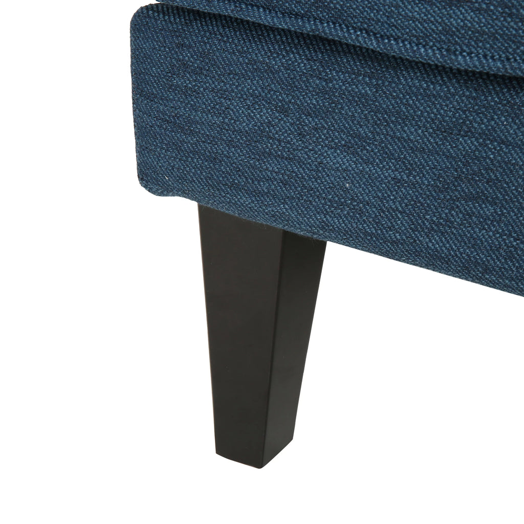 Navy Blue Fabric Sofa with Cushions U100626