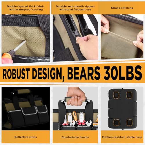15.5 Inch 17-Pocket Portable Tool Bag with Adjustable Strap W323