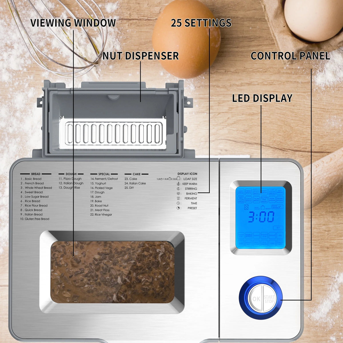 25 in 1 Stainless Steel Bread Maker B657769