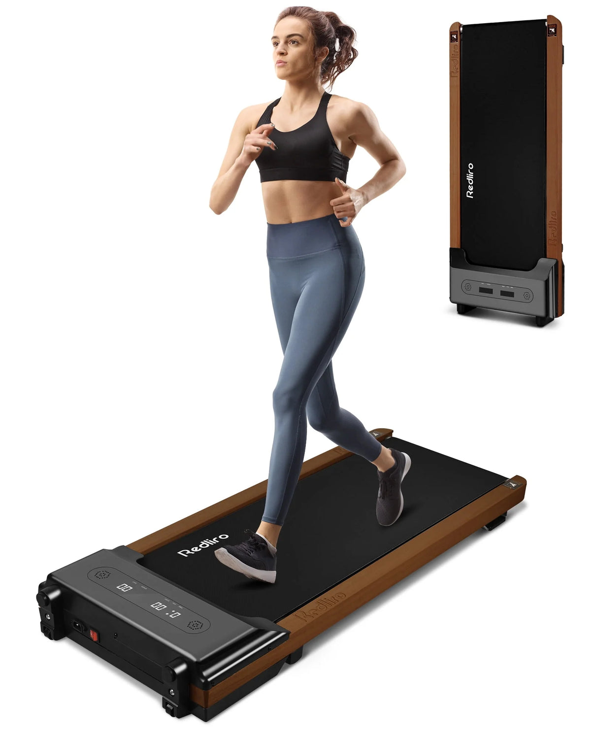 Wood Under Desk Treadmill 300 lb Capacity 2.25HP D390
