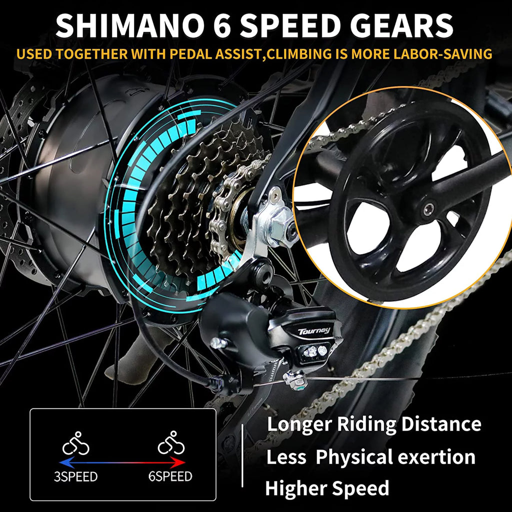 500W 26'' Fat Tire Electric Mountain Bike V1403