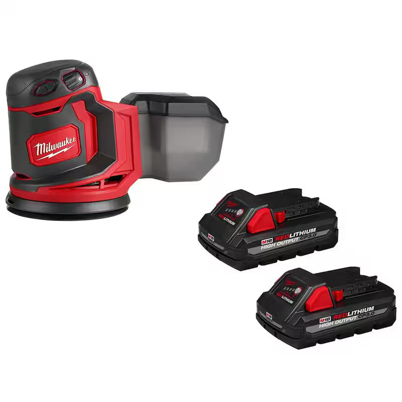 18V Cordless 5 in. Random Orbit Sander with Two 3.0 Ah Batteries N1296