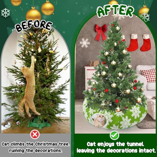 Christmas Tree Skirt with Cat Tunnel V670