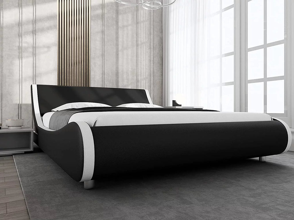 Queen Size Platform Bed Frame with Adjustable Headboard G8801