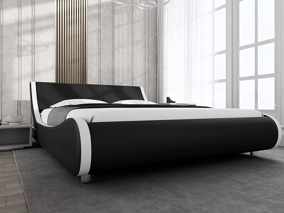 Queen Size Platform Bed Frame with Adjustable Headboard G8801