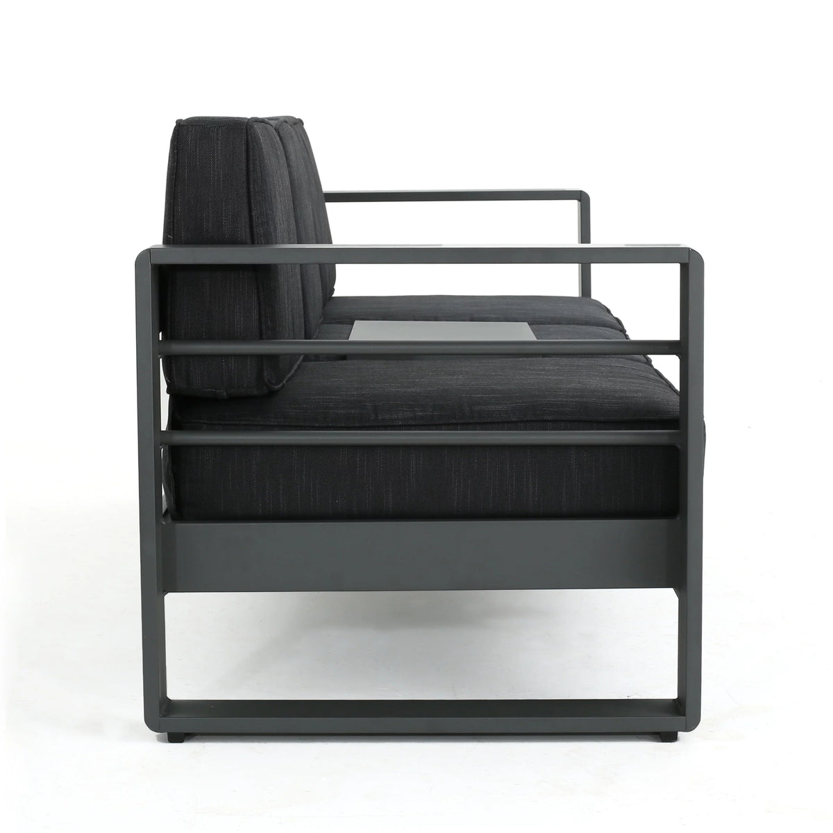 3 Seater Aluminum Loveseat Sofa with Tray L724295