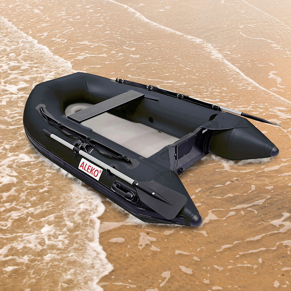 Inflatable Air Floor Fishing Boat 8.4 Foot Black N586
