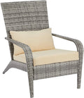 High Back Wicker Outdoor Dining Chairs with Cushion and Pillow in Gray Y345