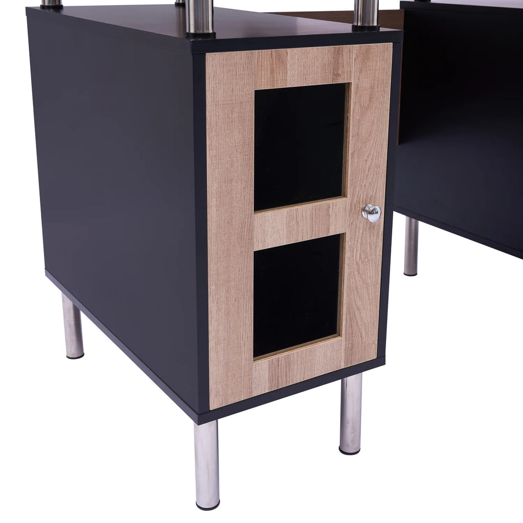 4-Drawer Two-Tone Small Desk with Storage and Charging Station H667405