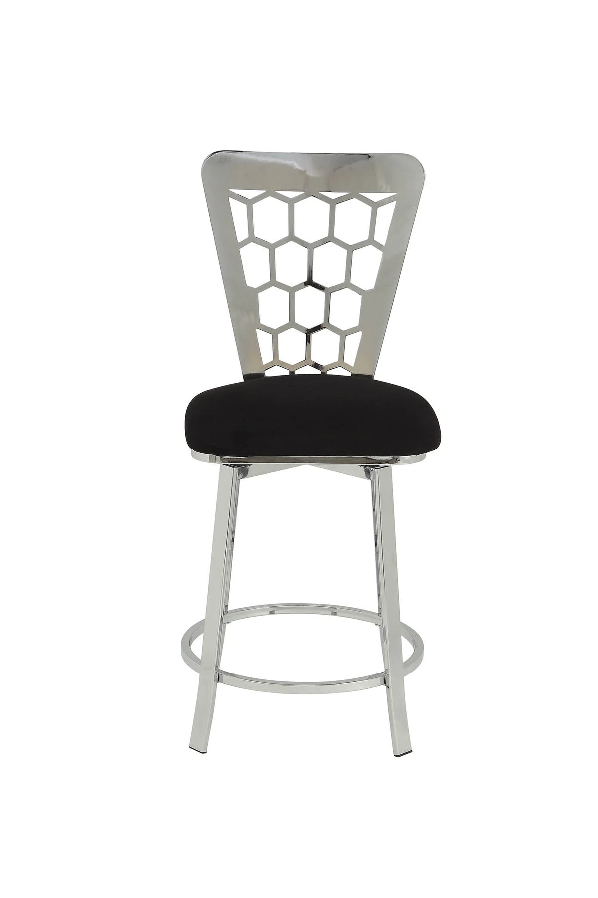 Black Microfiber Counter Height Chair Set of 2 J676