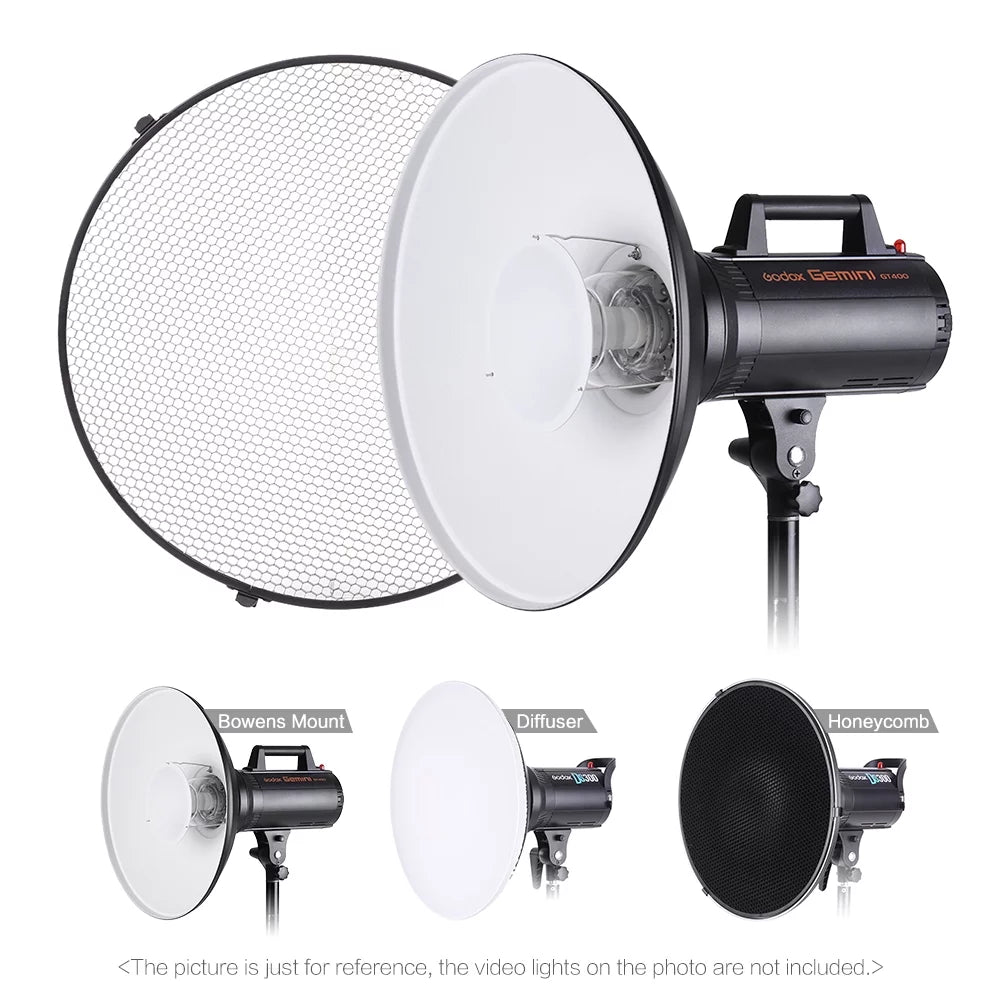 41cm Speedlite Strobe Diffuser Beauty Dish Lampshade with Reflector Honeycomb Soft Cloth L474079