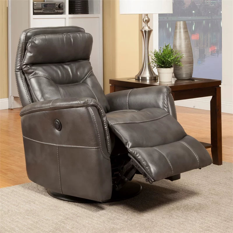 Black Polyester Manual Swivel Glider Recliner N358058