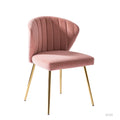 Pink Velvet Upholstered Accent Chair with Gold Metal Legs T546