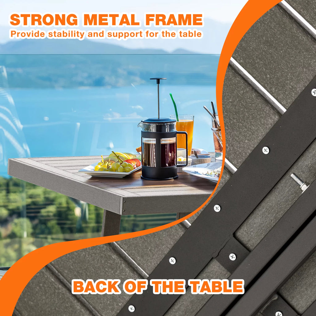 5 Piece Patio Dining Set with 4 Armchairs Gray J1213
