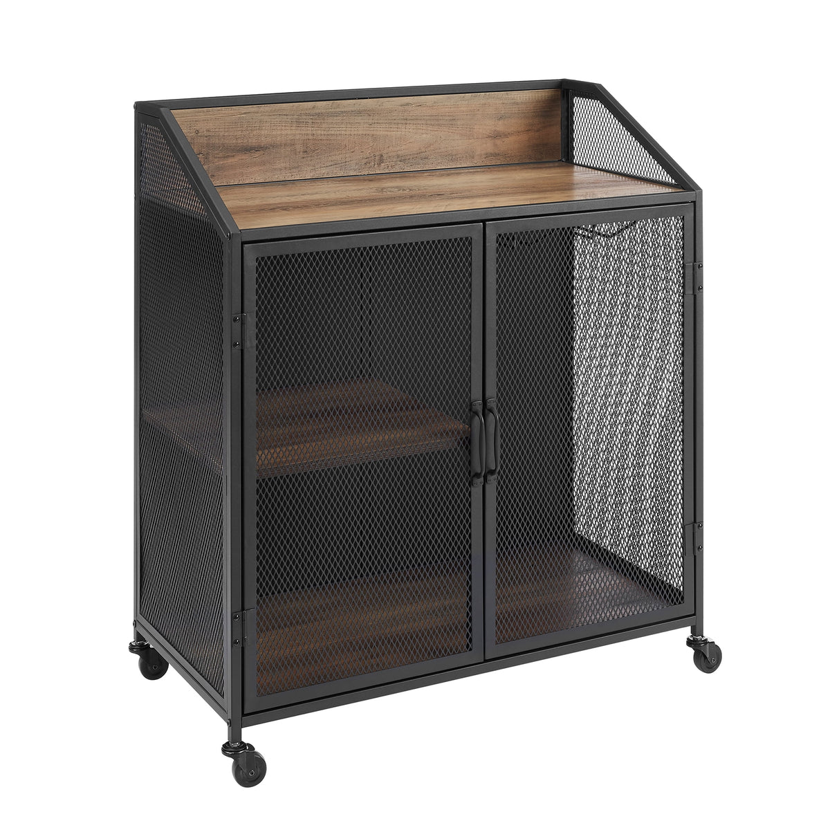 Industrial Bar Cabinet with Wheels F368