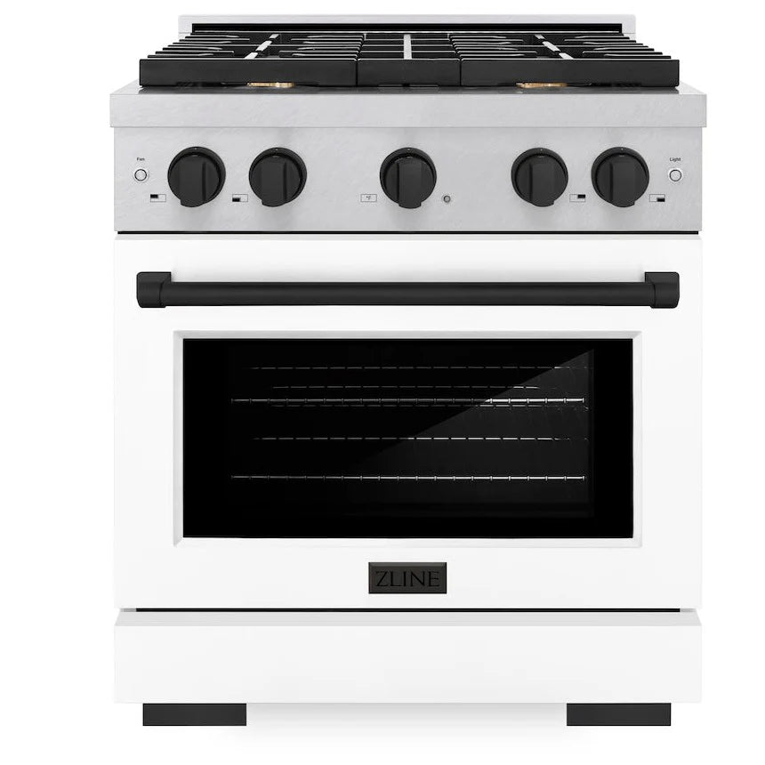 30 4.2 cu. ft. Gas Range with Convection Gas Oven in Stainless Steel with White Matte Door E62326