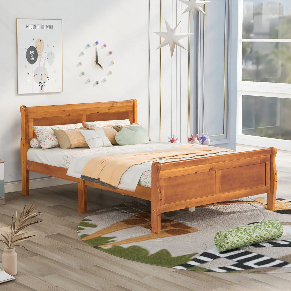 Full Size Wood Platform Bed R3949