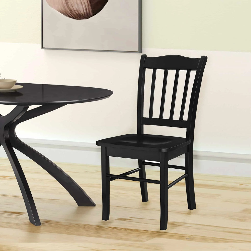 Black Rubberwood Dining Chairs Set of 2 J2340