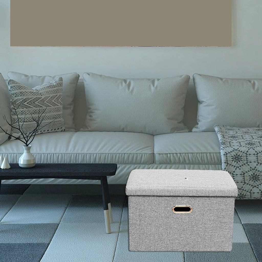 Collapsible Storage Ottoman Space Gray C70813