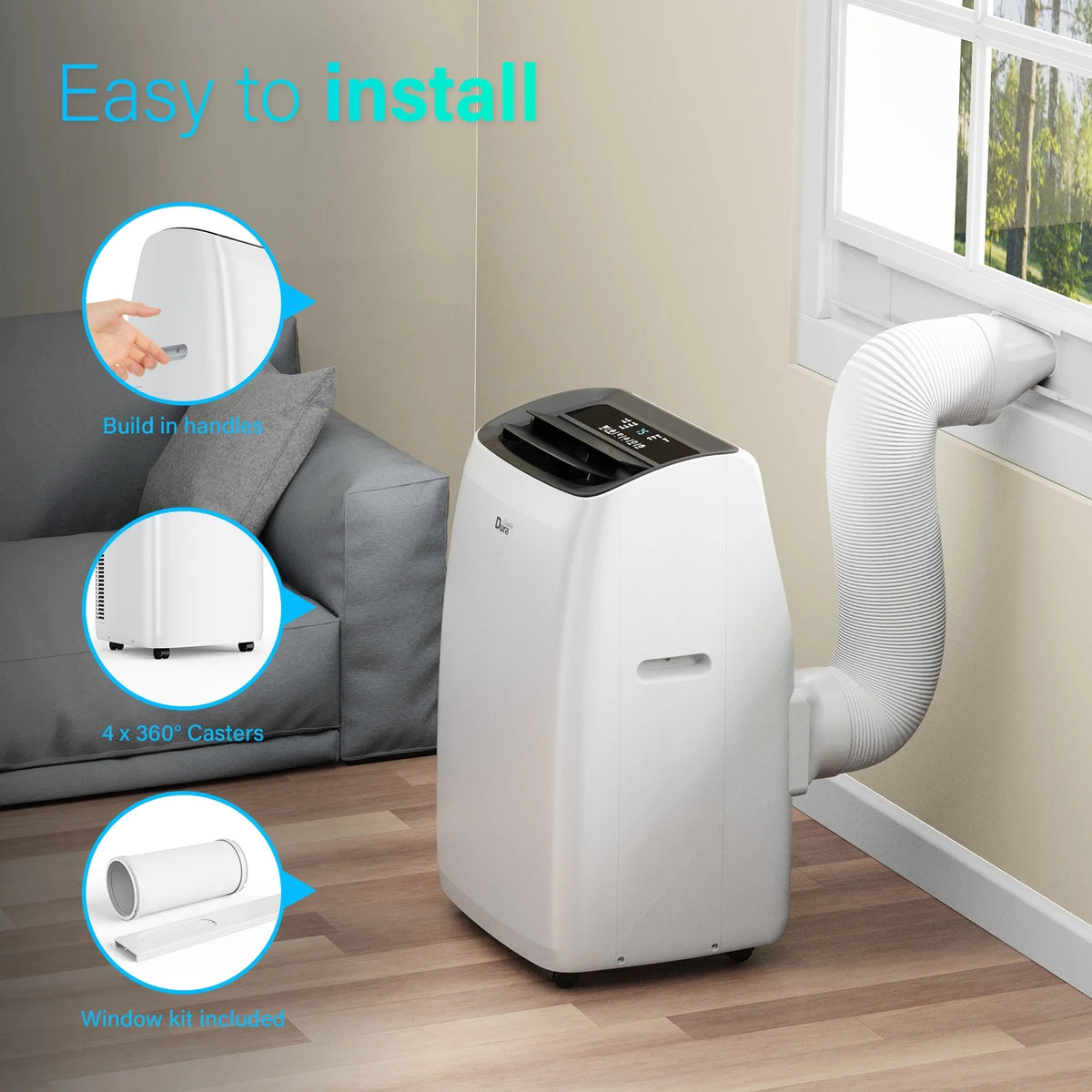 Portable Air Conditioner Dehumidifier and Fan 8150BTU White Black T344800