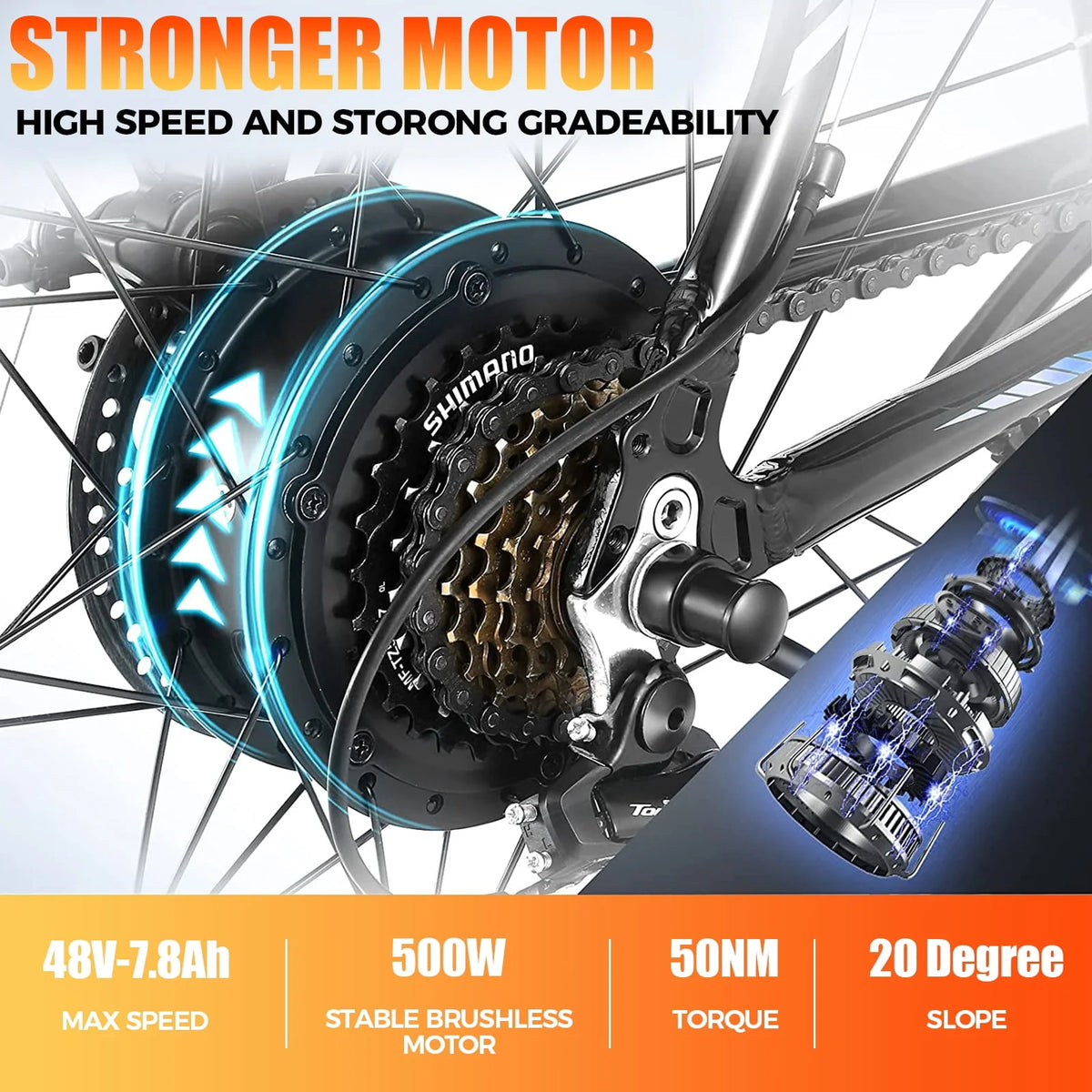 26'' Electric Mountain Bike with 500W Motor M81446