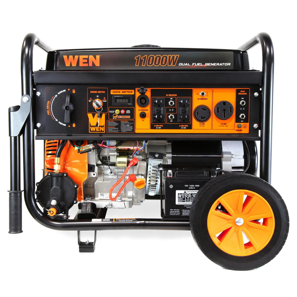 11000-Watt Dual Fuel Portable Generator with Wheel Kit U865931