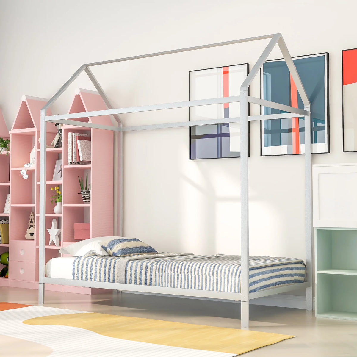 Twin Size Metal Platform Bed Frame Q149348