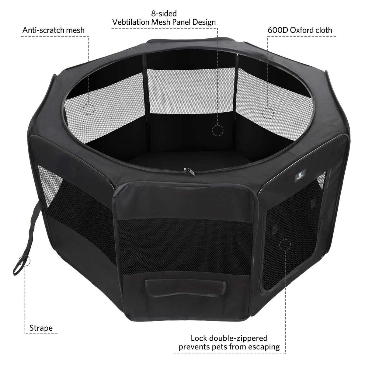Portable Foldable Pet Playpen 600D Oxford Cloth G89577