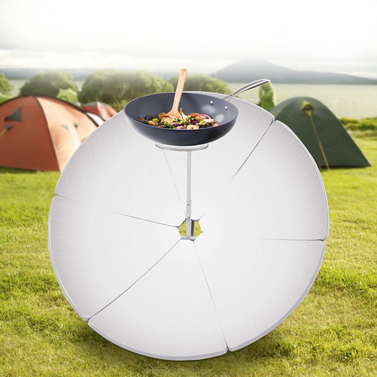 Portable 1800W Solar Cooker Outdoor Oven with Casters R79538