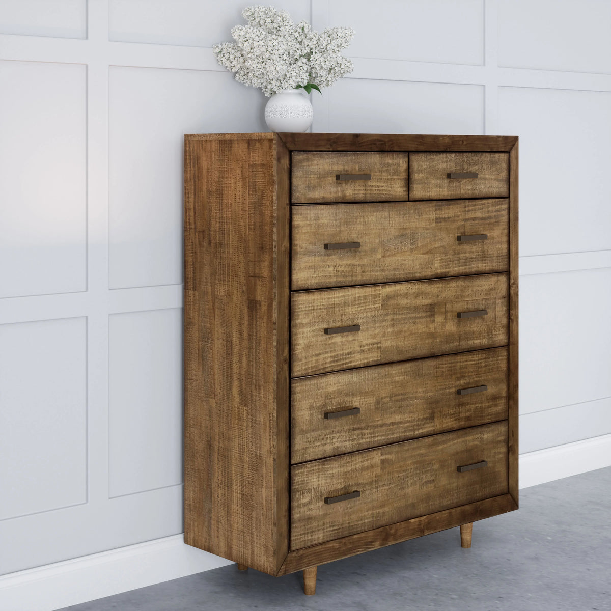 Brown 6 Drawer Wood Chest B523205