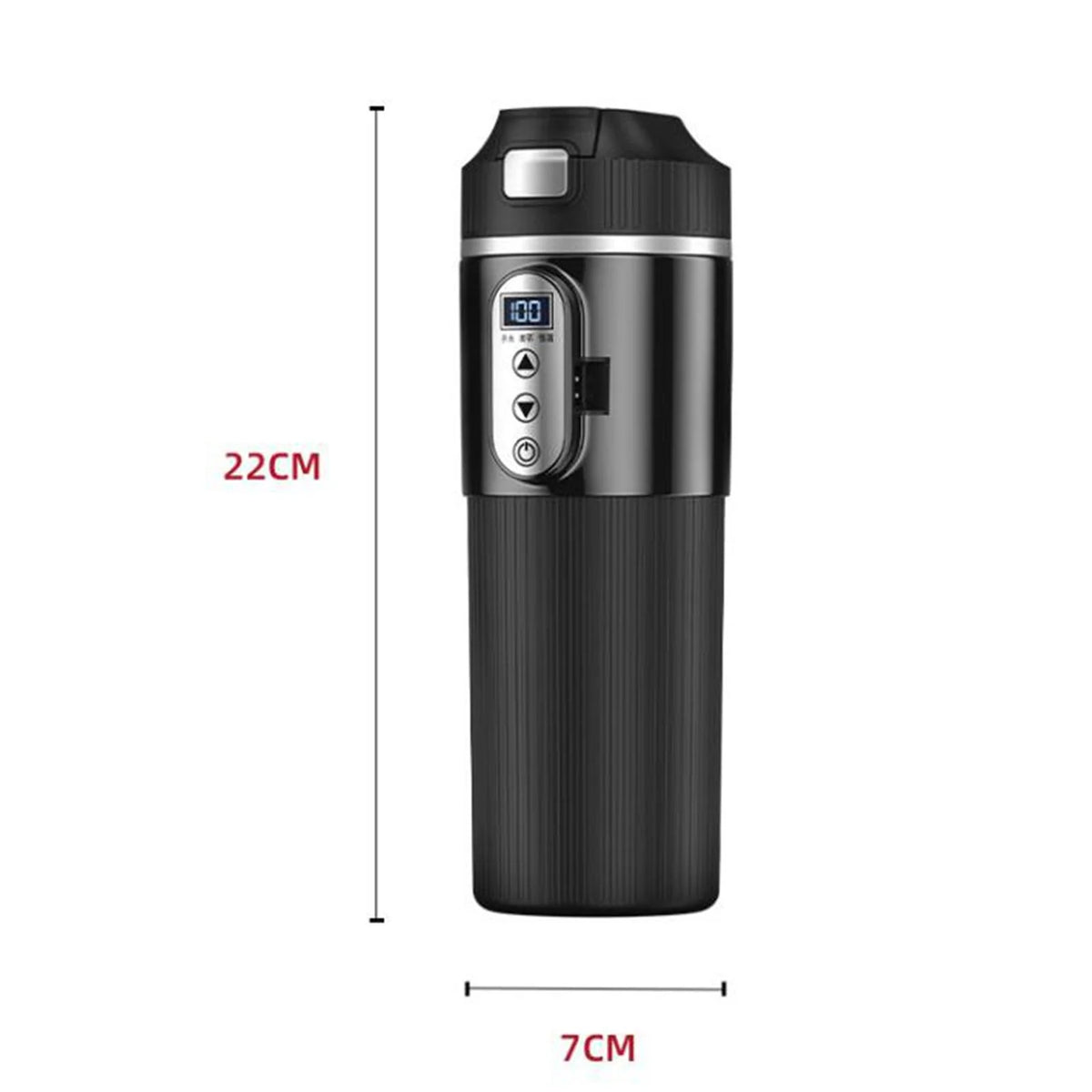 Black Portable Electric Car Heating Cup F9078