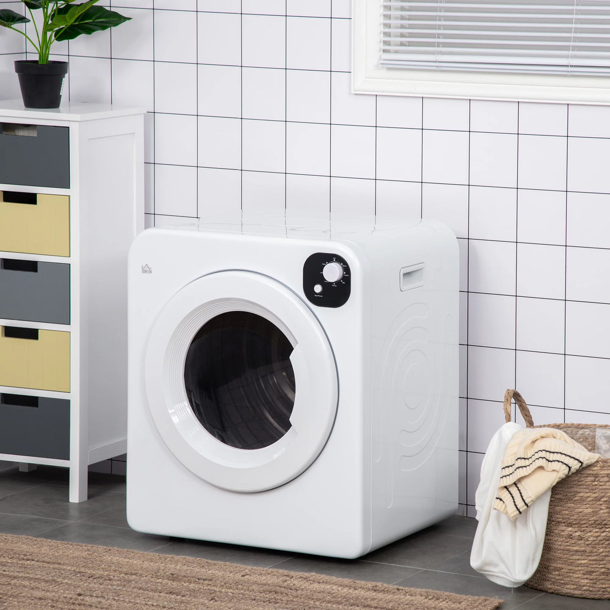 1300W 3.22 Cu. Ft. Electric Portable Laundry Dryer, White M6346