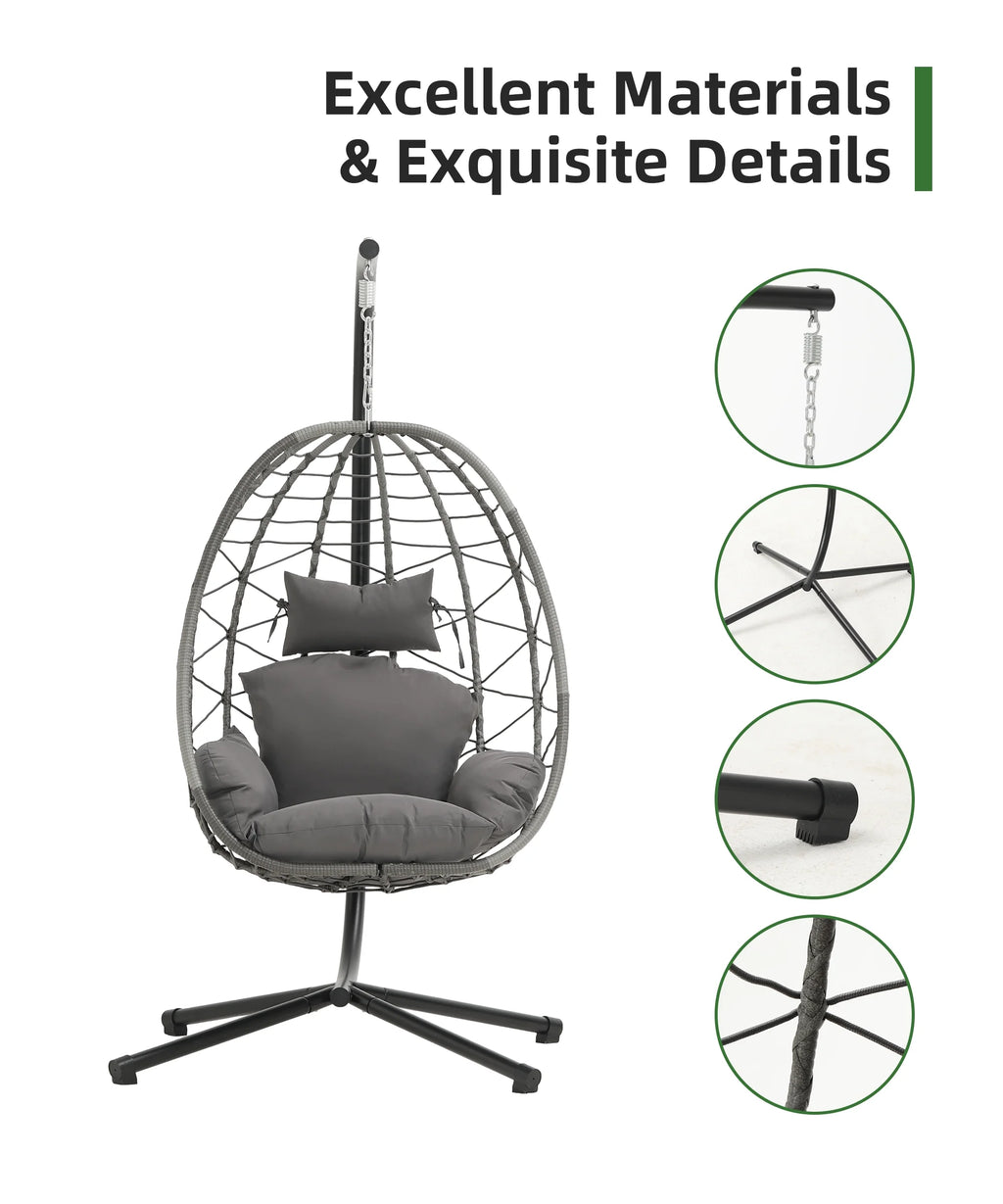Indoor Outdoor Egg Swing Chair with Soft Cushion B7266